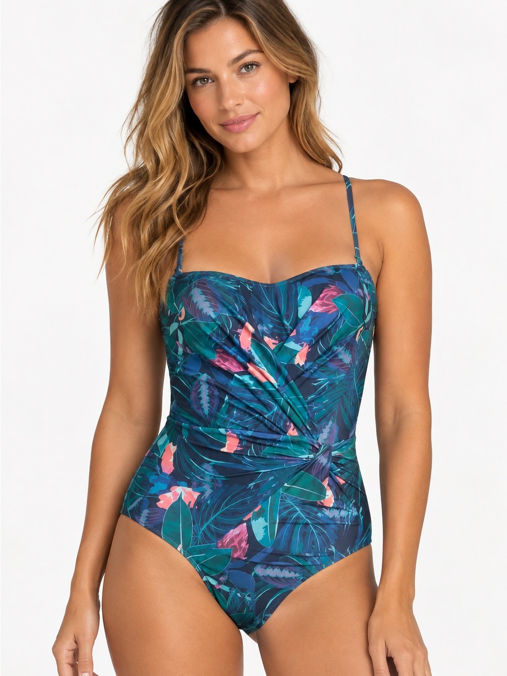 Nicole Miller One-Piece Swimsuit in Green Floral